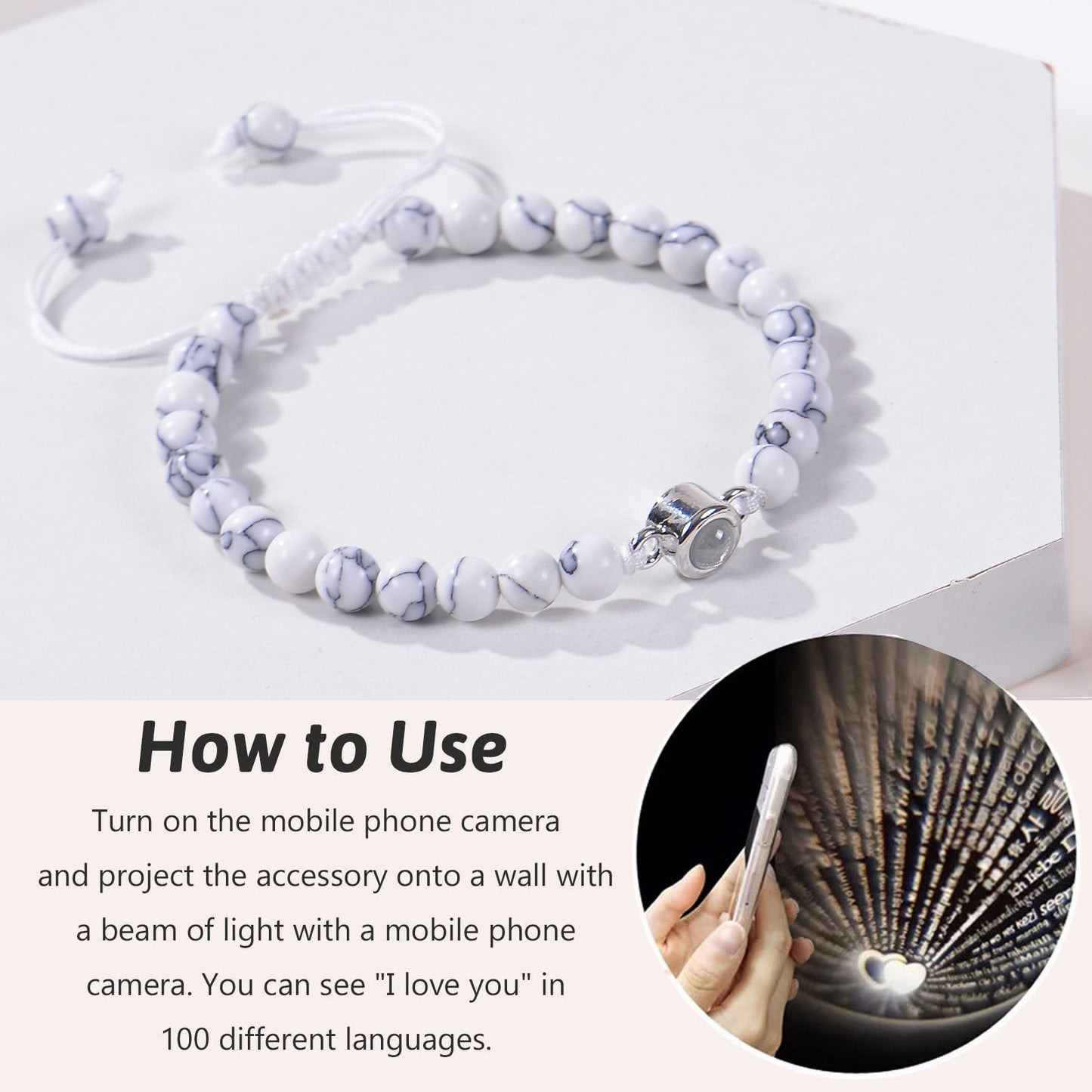 Photo projection turquoise bracelet