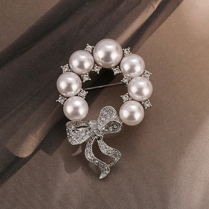 High-grade zircon pearl butterfly brooch simple niche clothing women's accessories - jewelryweilin