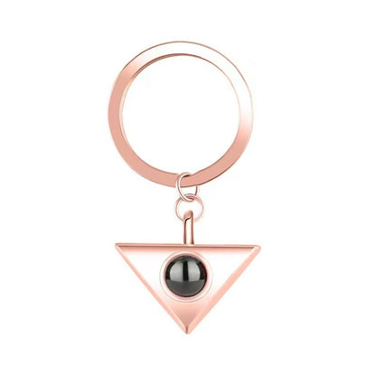 Photo projection triangle necklace