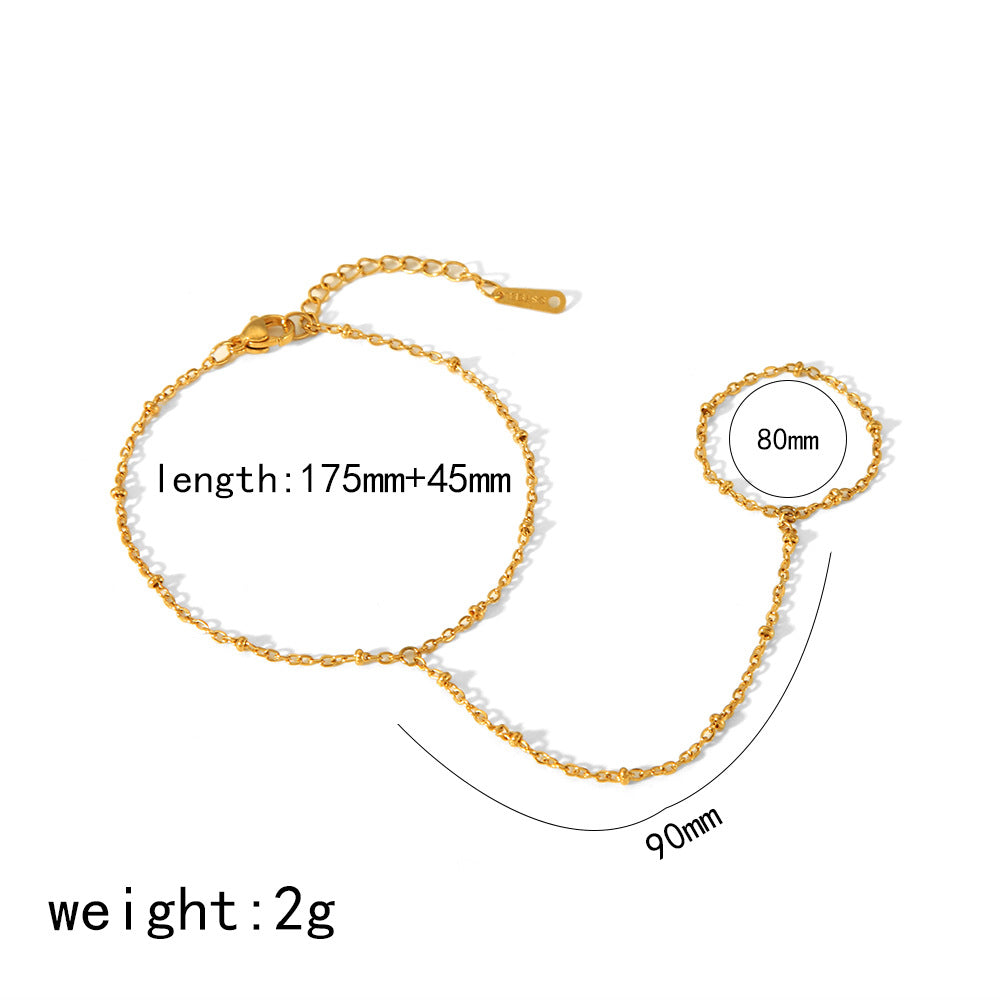 Internet celebrity style 18k gold-plated finger chain