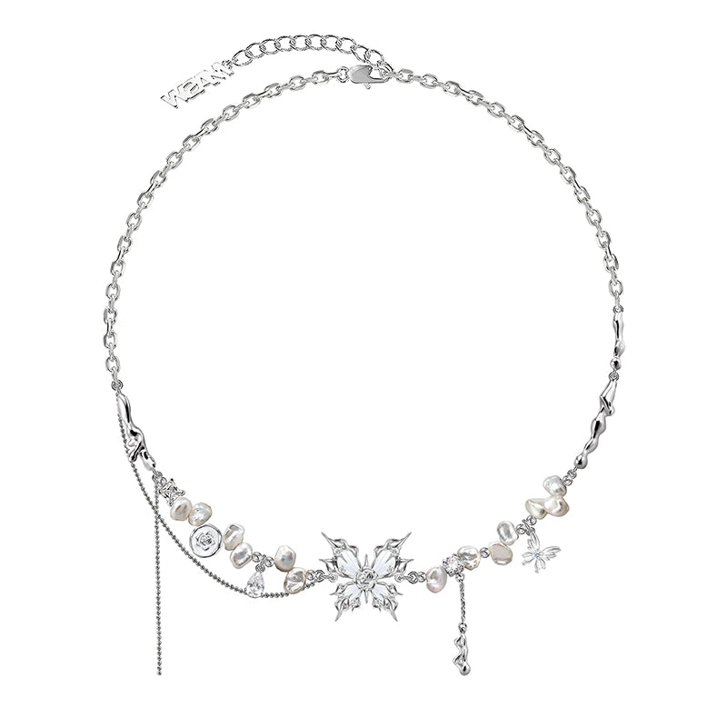 Baroque butterfly pearl necklace