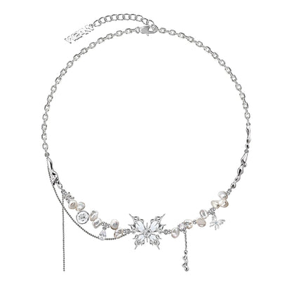 Baroque butterfly pearl necklace
