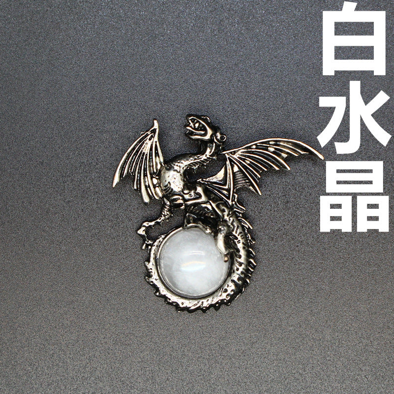 Vintage Natural Stone Dragon Pendant
