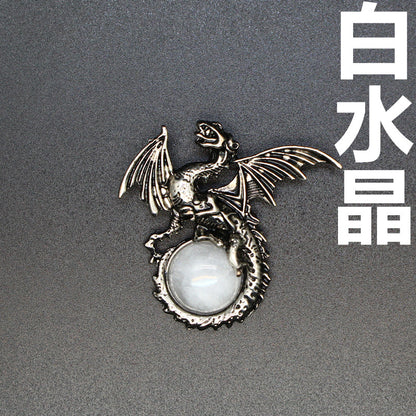 Vintage Natural Stone Dragon Pendant