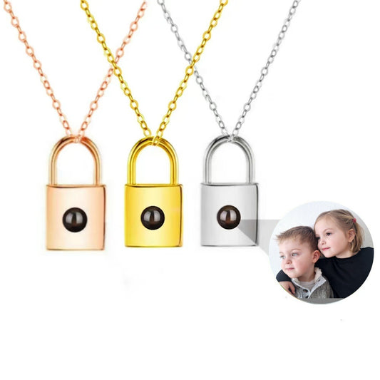 Photo projection lock necklace
