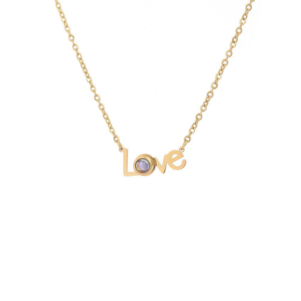 Photo projection letter necklace