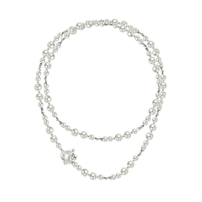 Colored pearl stacking necklace for clothing