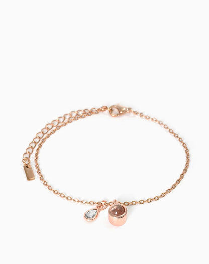 Photo projection water droplet shape zodiac stone bracelet