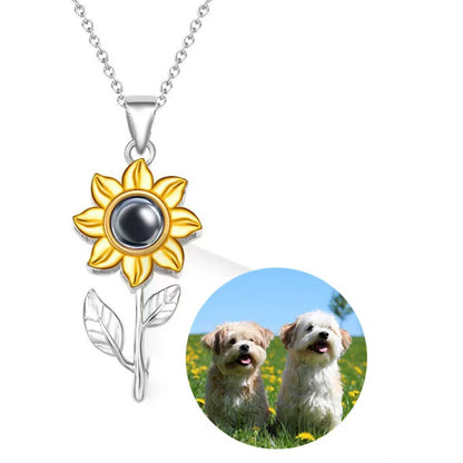 Photo projection pendant necklace
