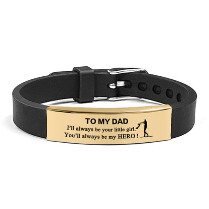 Laser Engraved Square Silicone Watch Band Bracelet