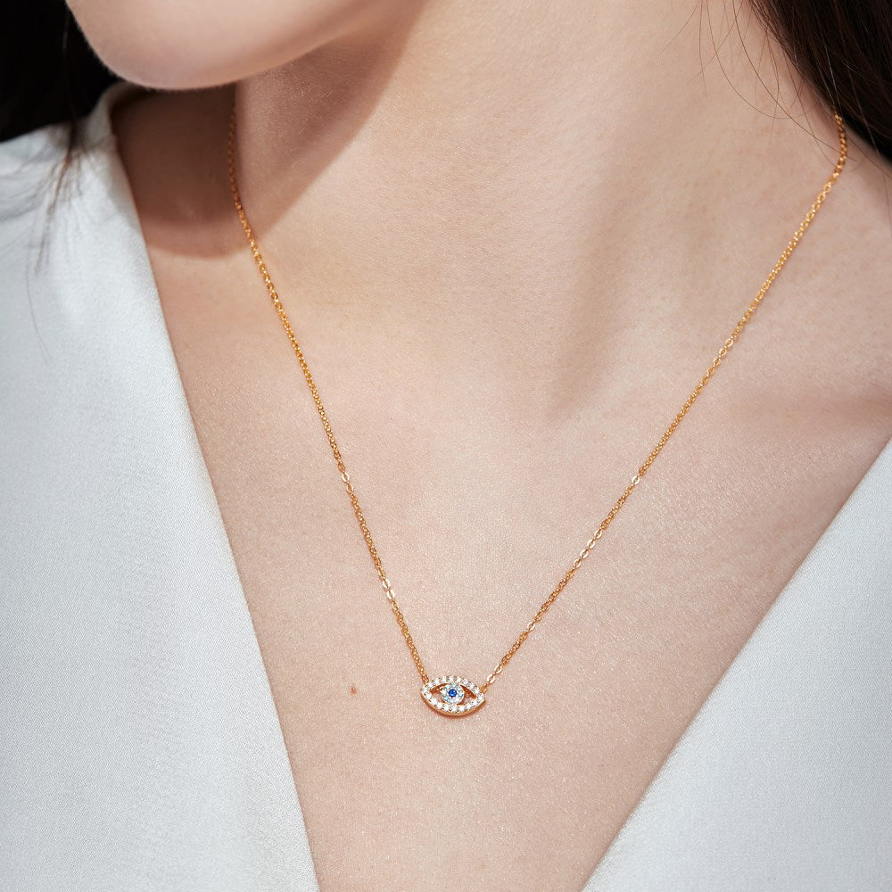 Fashion personality zircon devil eye pendant necklace - jewelryweilin