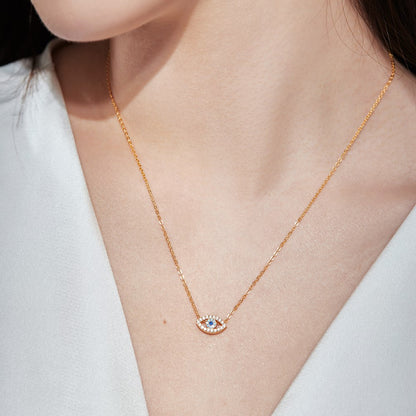 Fashion personality zircon devil eye pendant necklace - jewelryweilin