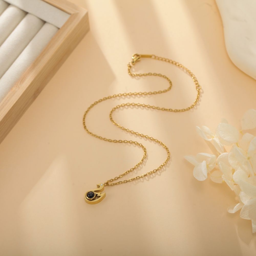Photo Projection Swan Necklace