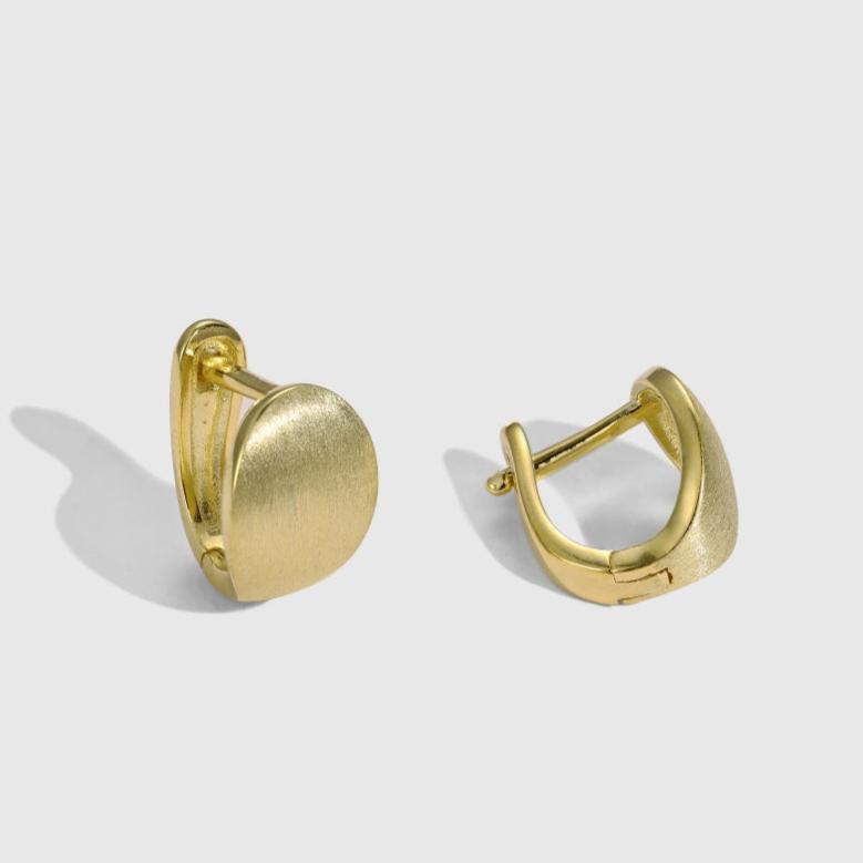 High-end semi-arc U-shaped brushed earrings - jewelryweilin
