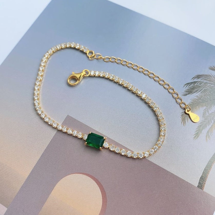 Fashion Luxury Emerald Zirconia Tennis Bracelet - jewelryweilin