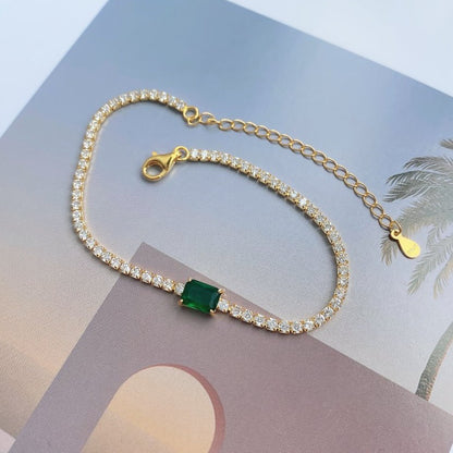 Fashion Luxury Emerald Zirconia Tennis Bracelet - jewelryweilin
