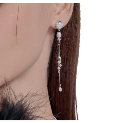 Freshwater pearl long pendant necklace