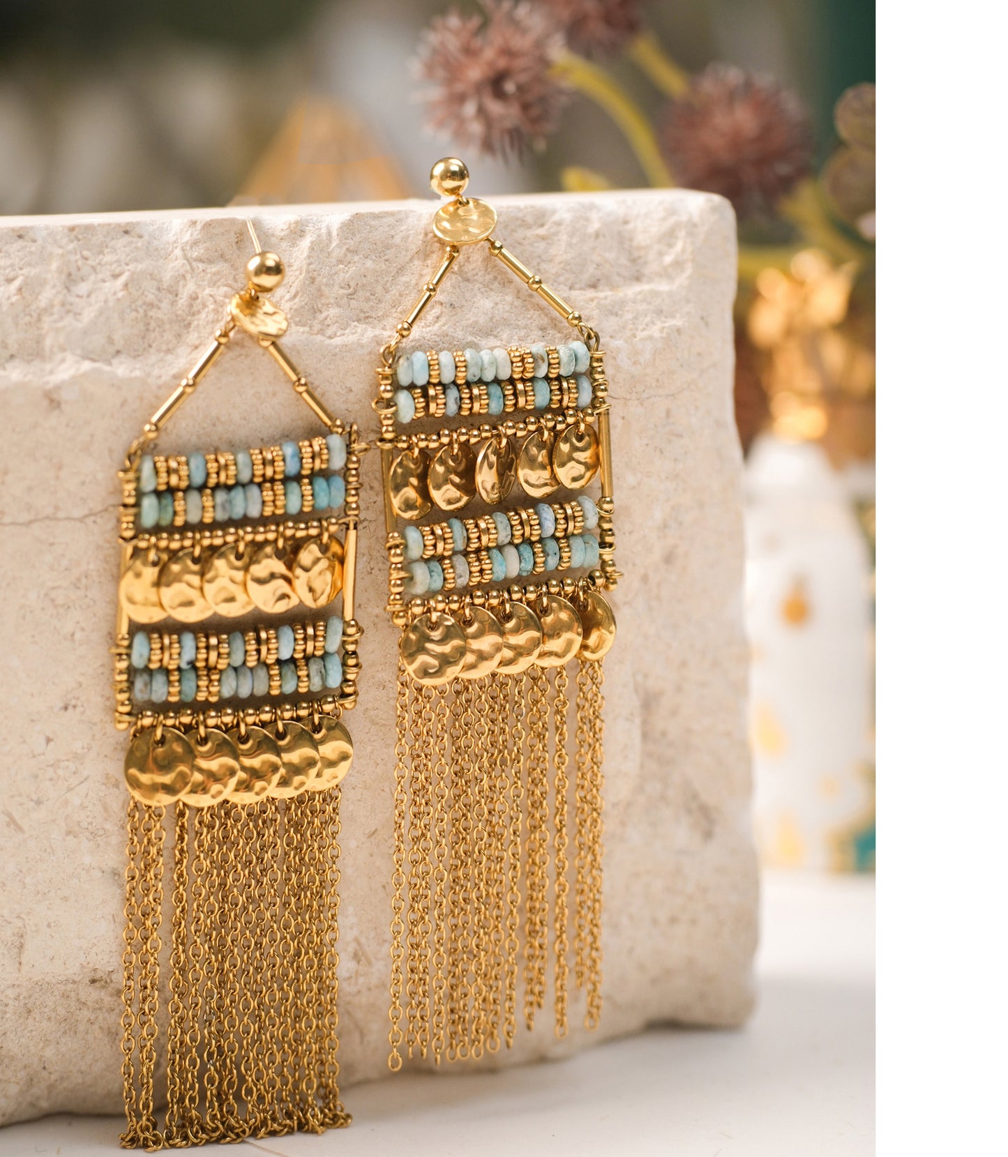 Retro light fringe earrings
