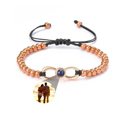 Lucky number 8 projection photo bracelet