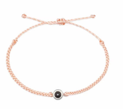 Photo projection woven rope bracelet