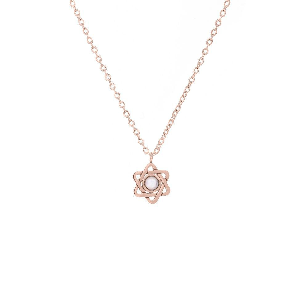 Photo projection star pendant - personalized memorial jewelry
