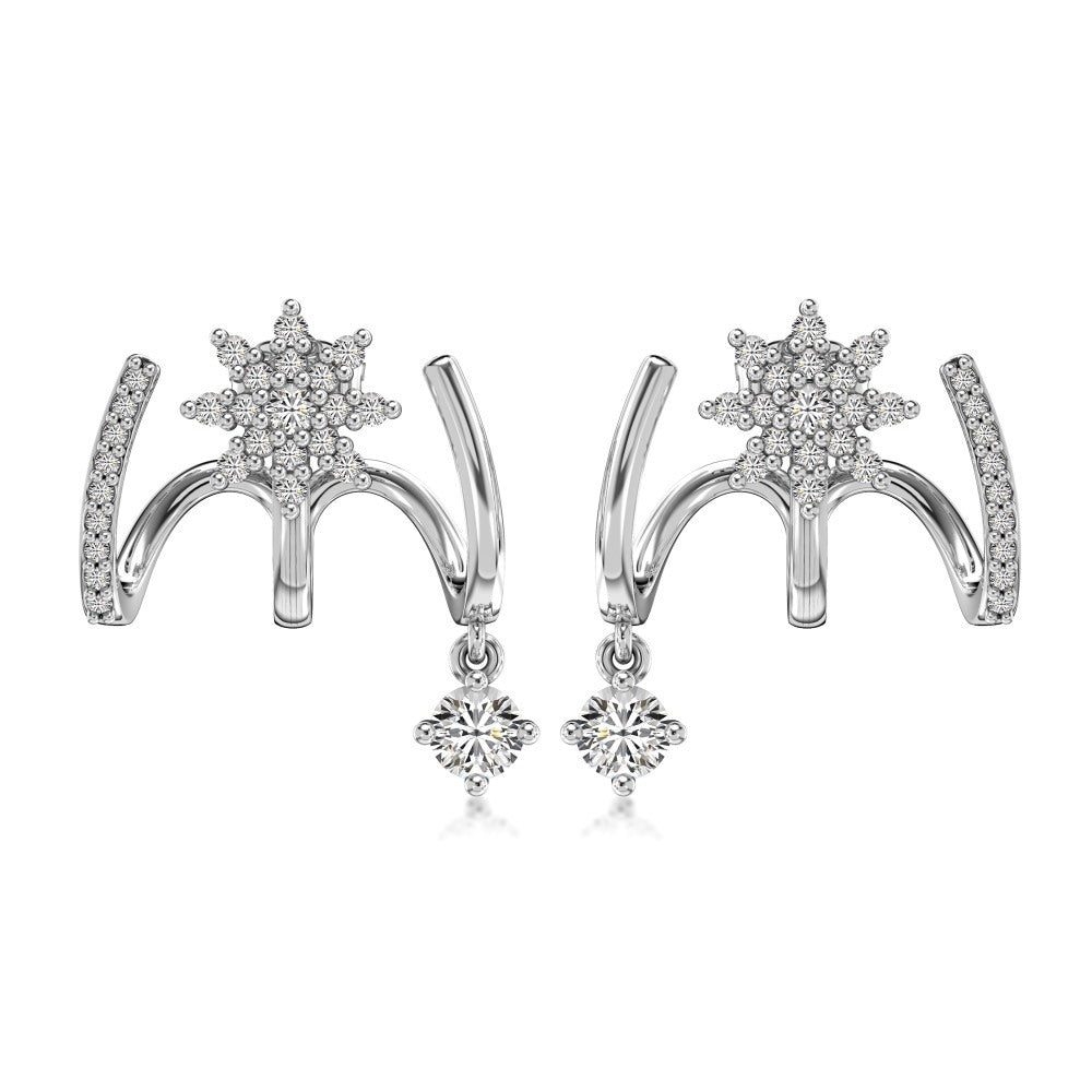 Fashionable and personalized zircon eight-pointed star earrings - jewelryweilin