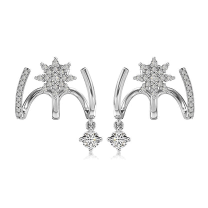 Fashionable and personalized zircon eight-pointed star earrings - jewelryweilin
