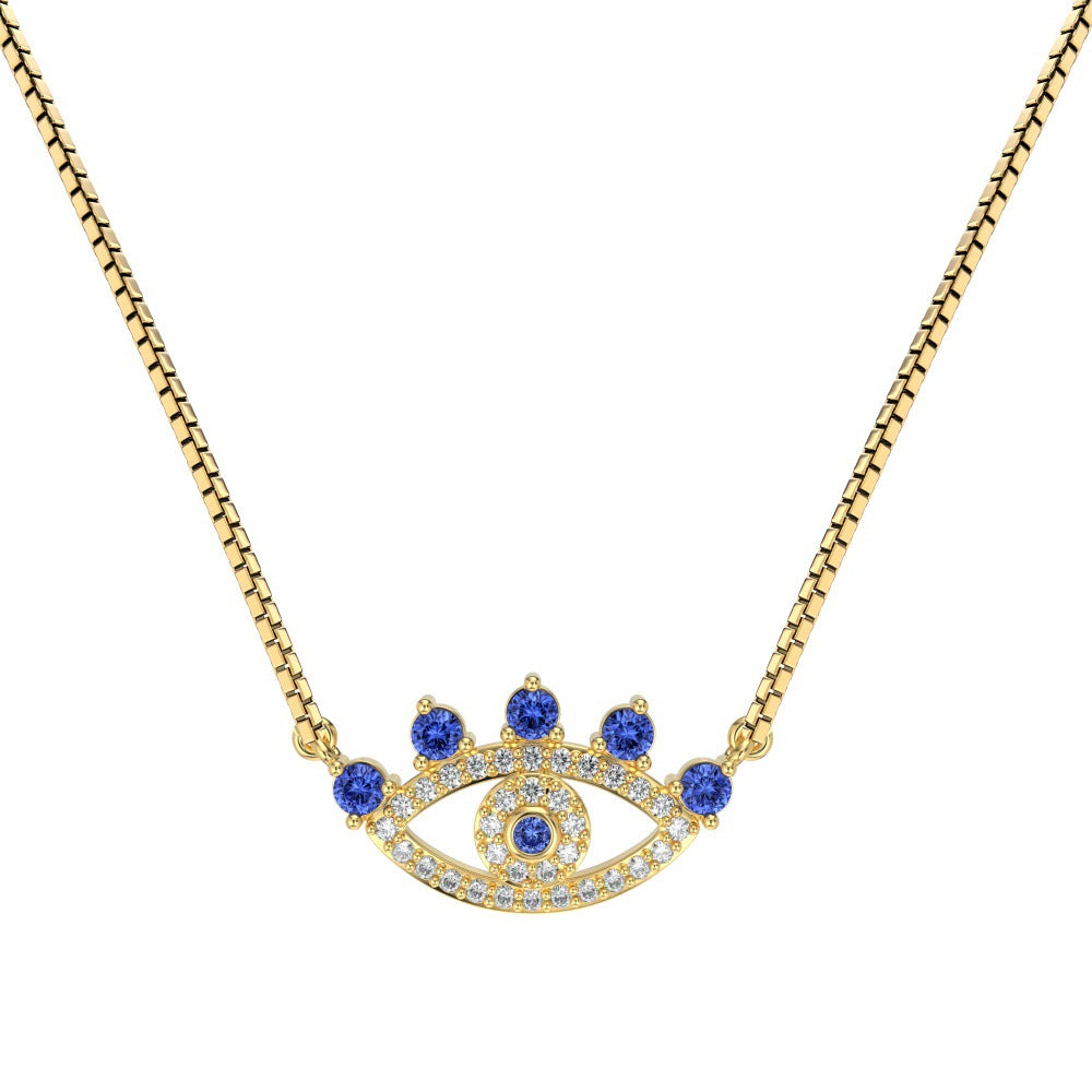 Temperamental and high-end zircon eye necklace - jewelryweilin