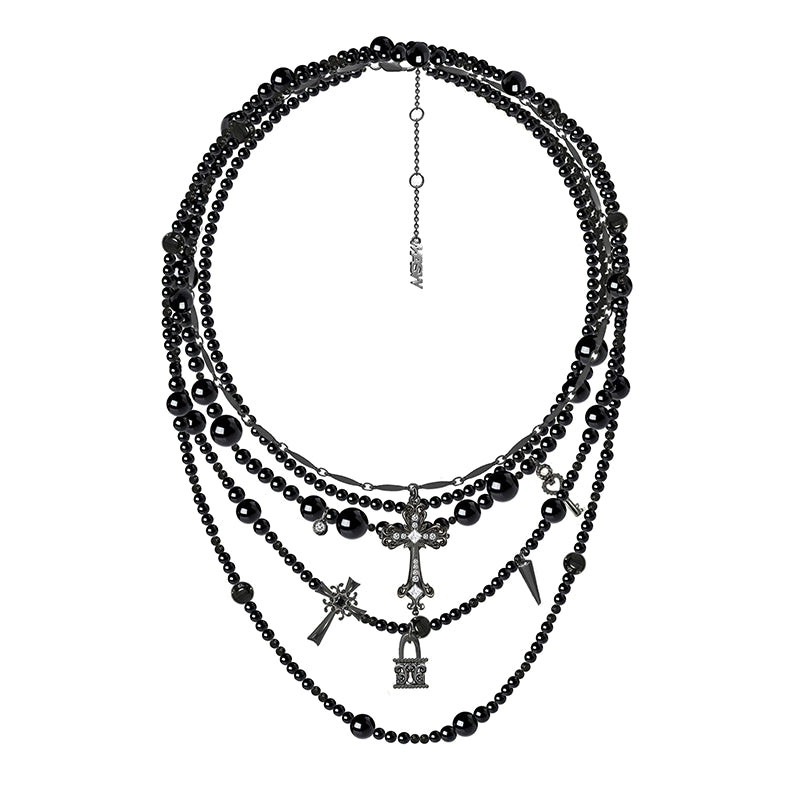 Cross necklace with multiple loops