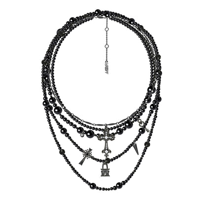 Cross necklace with multiple loops