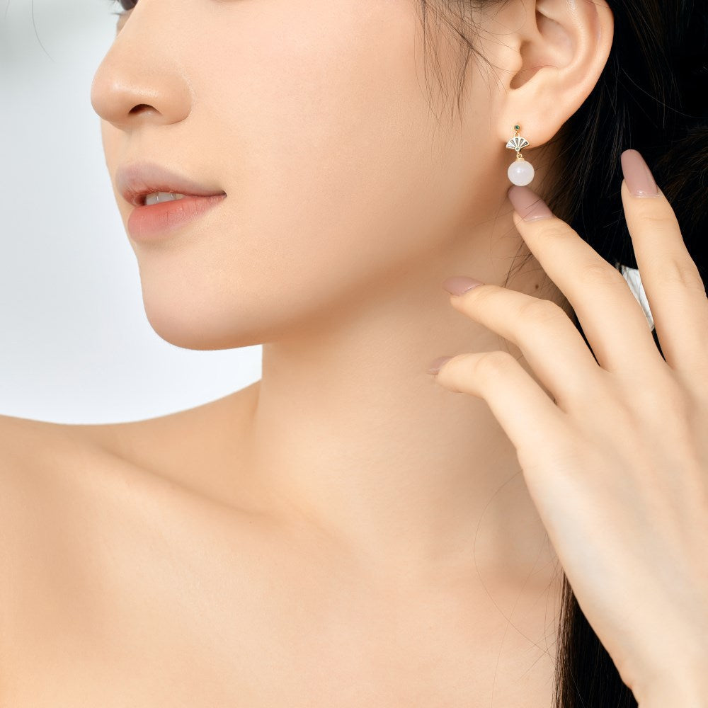 Fan knot Chinese style earrings - jewelryweilin