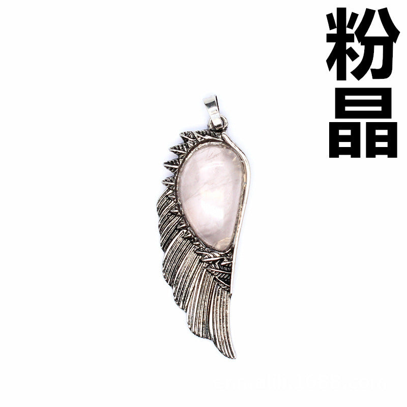 Punk Vintage Crystal Wing Pendant
