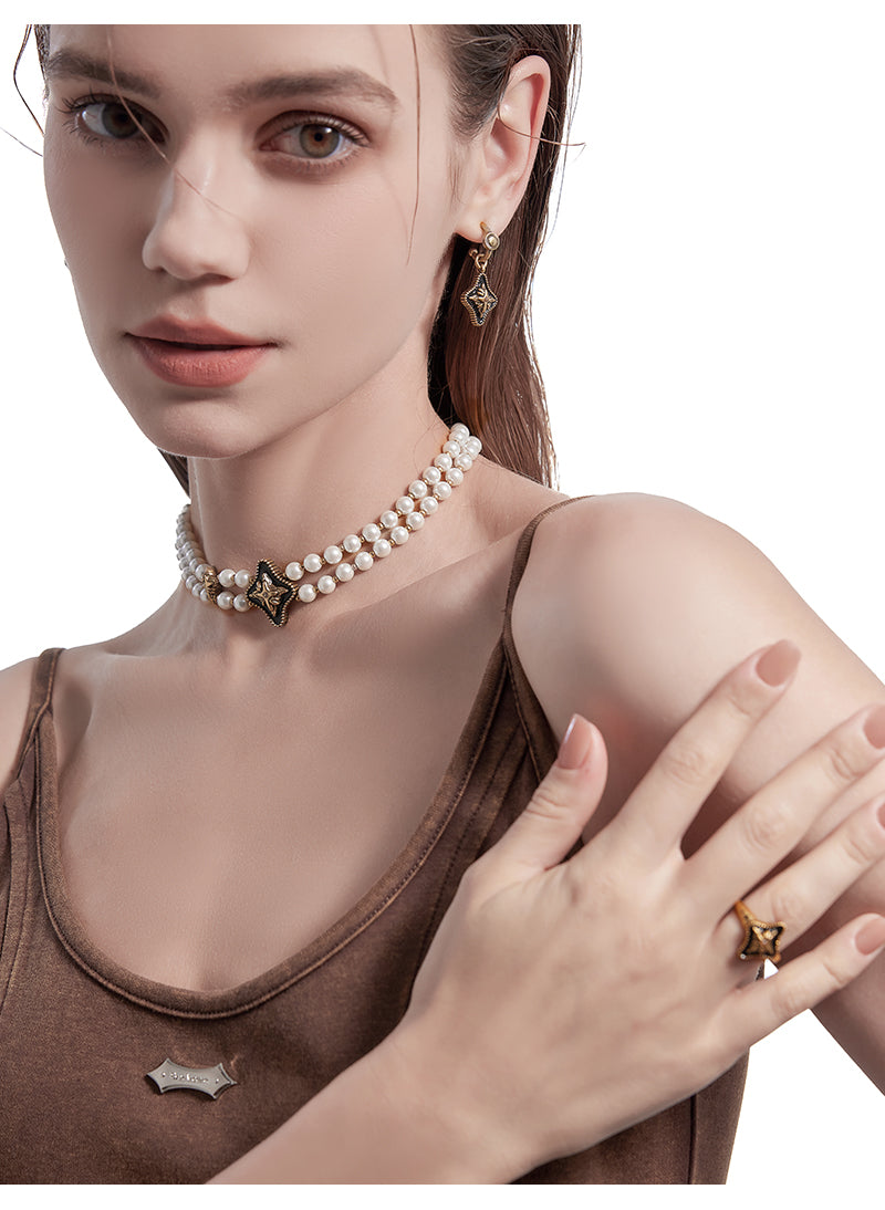 Starburst layered necklace