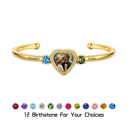 Pulsera con foto de corazón personalizada 