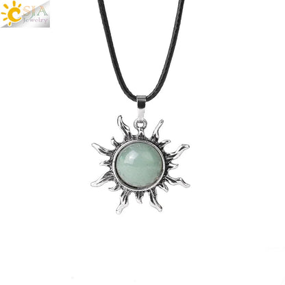 Vintage Amethyst Sunflower Pendant