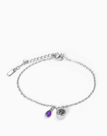 Photo projection water droplet shape zodiac stone bracelet