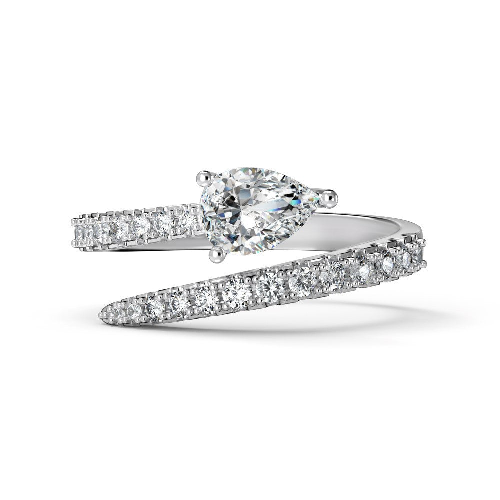 Fashionable and personalized spiral full diamond ring - jewelryweilin