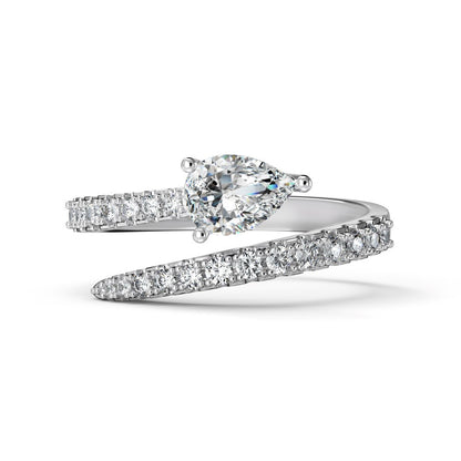 Fashionable and personalized spiral full diamond ring - jewelryweilin