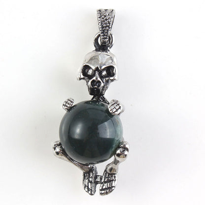 Round Bead Skull Pendant