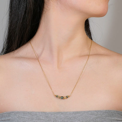 Ethnic-style green turquoise necklace