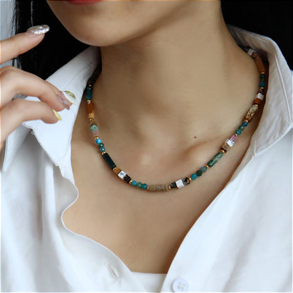 Vintage Personalized Natural Stone Beaded Necklace - jewelryweilin
