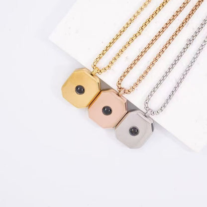 Photo projection pendant necklace