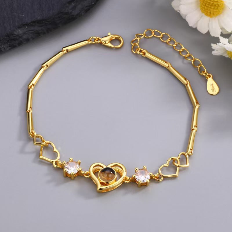 Love Zircon Photo Projection Bracelet