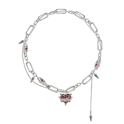 Love red heart necklace