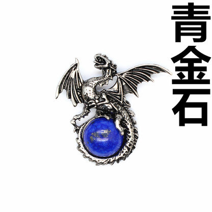 Vintage Natural Stone Dragon Pendant