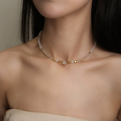 Pure white jade necklace
