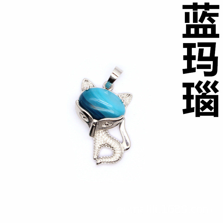 Ancient style little fox crystal pendant