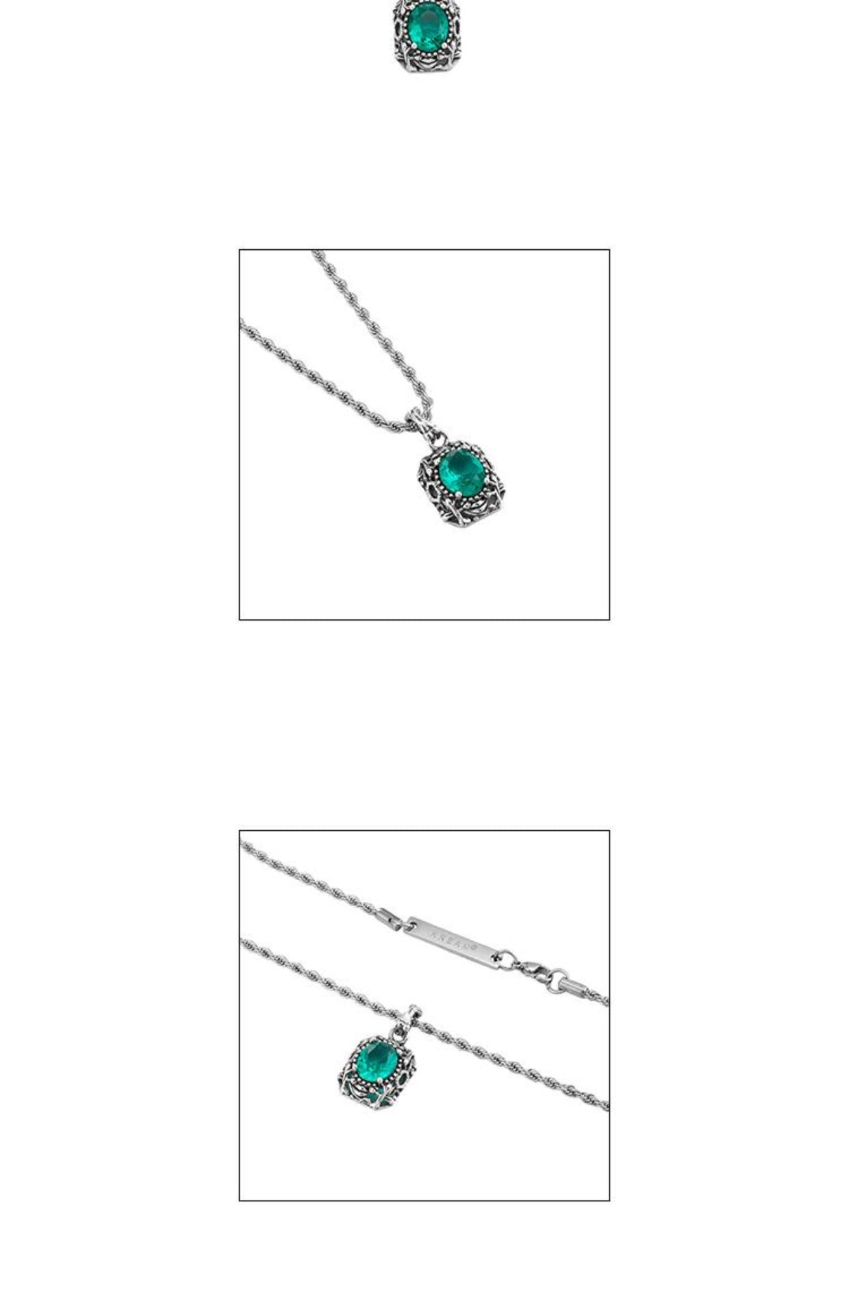 Emerald pendant hip-hop necklace