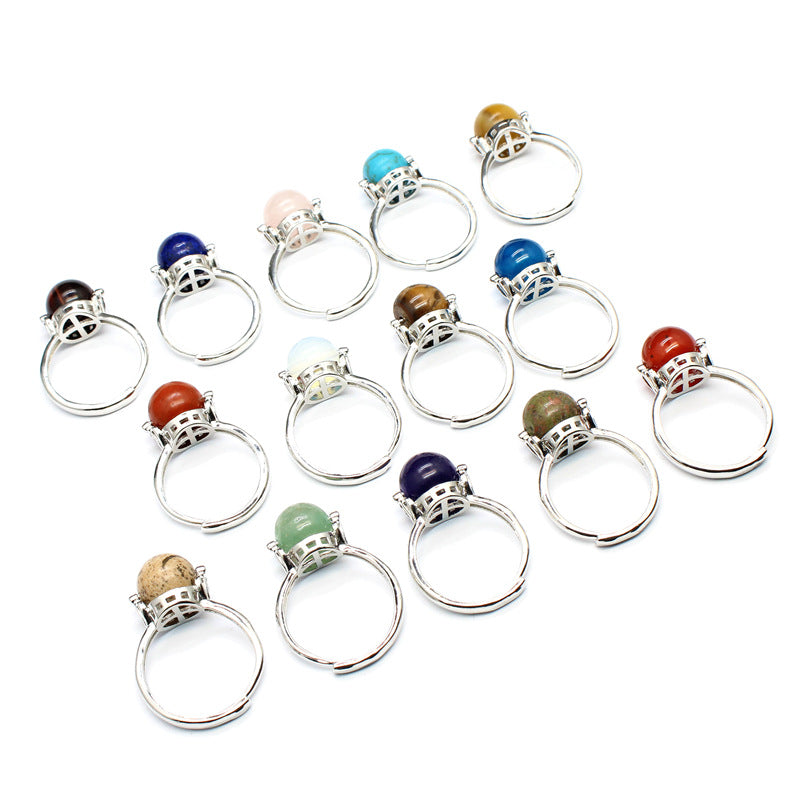 Natural stone lucky beads ring