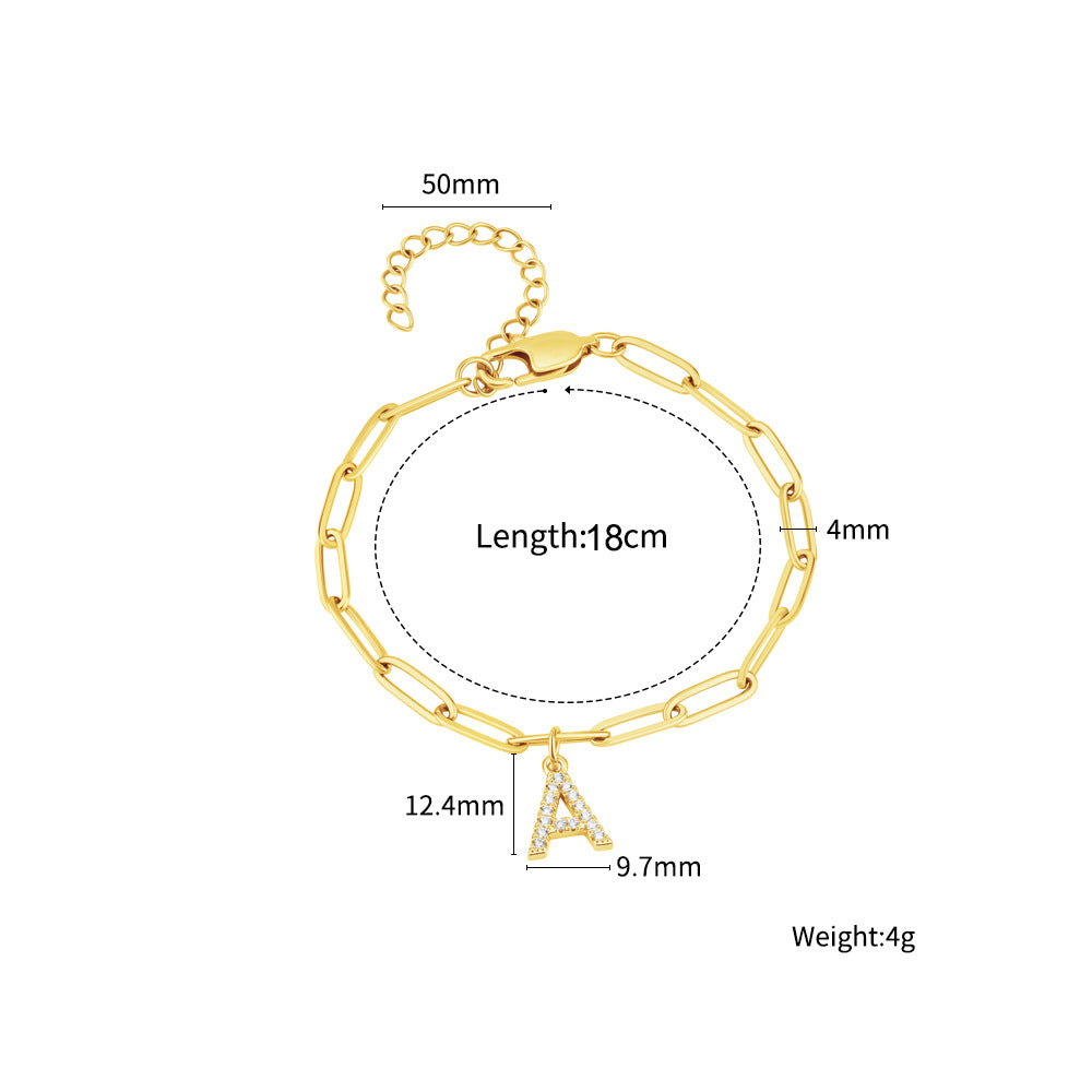 Pulsera con alfabeto de moissanita 